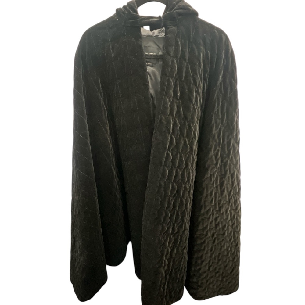 Giorgio Armani Velvet Black Hooded Cape